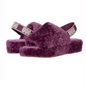 UGG Women's Fluff Yeah Metallic
Sparkle Slippers in Pinot Noir